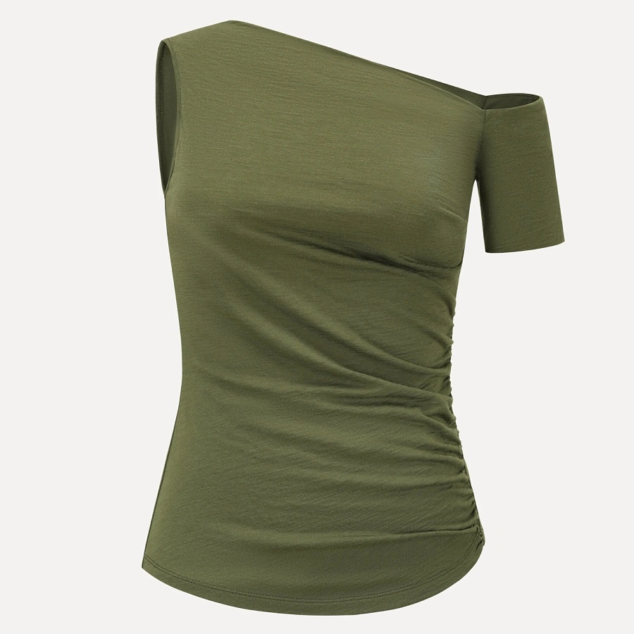 Olive Green One Shoulder Top