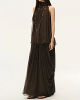 Olive Green Ribbon Sleeveless Top