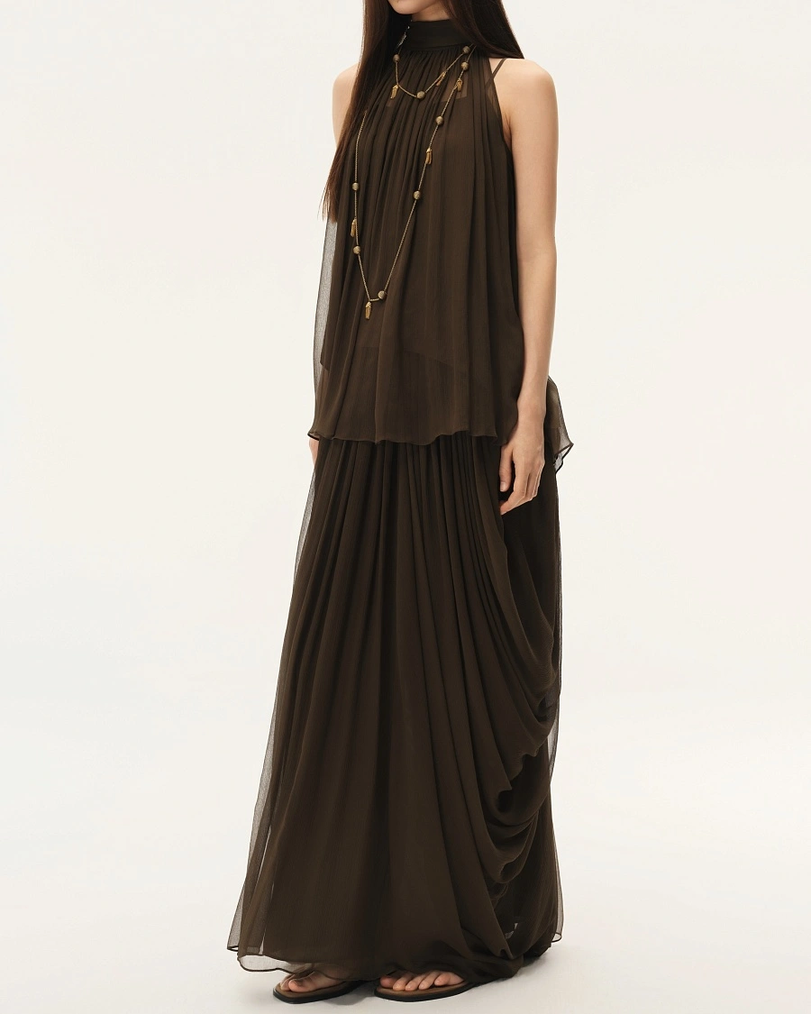 Olive Green Ribbon Sleeveless Top