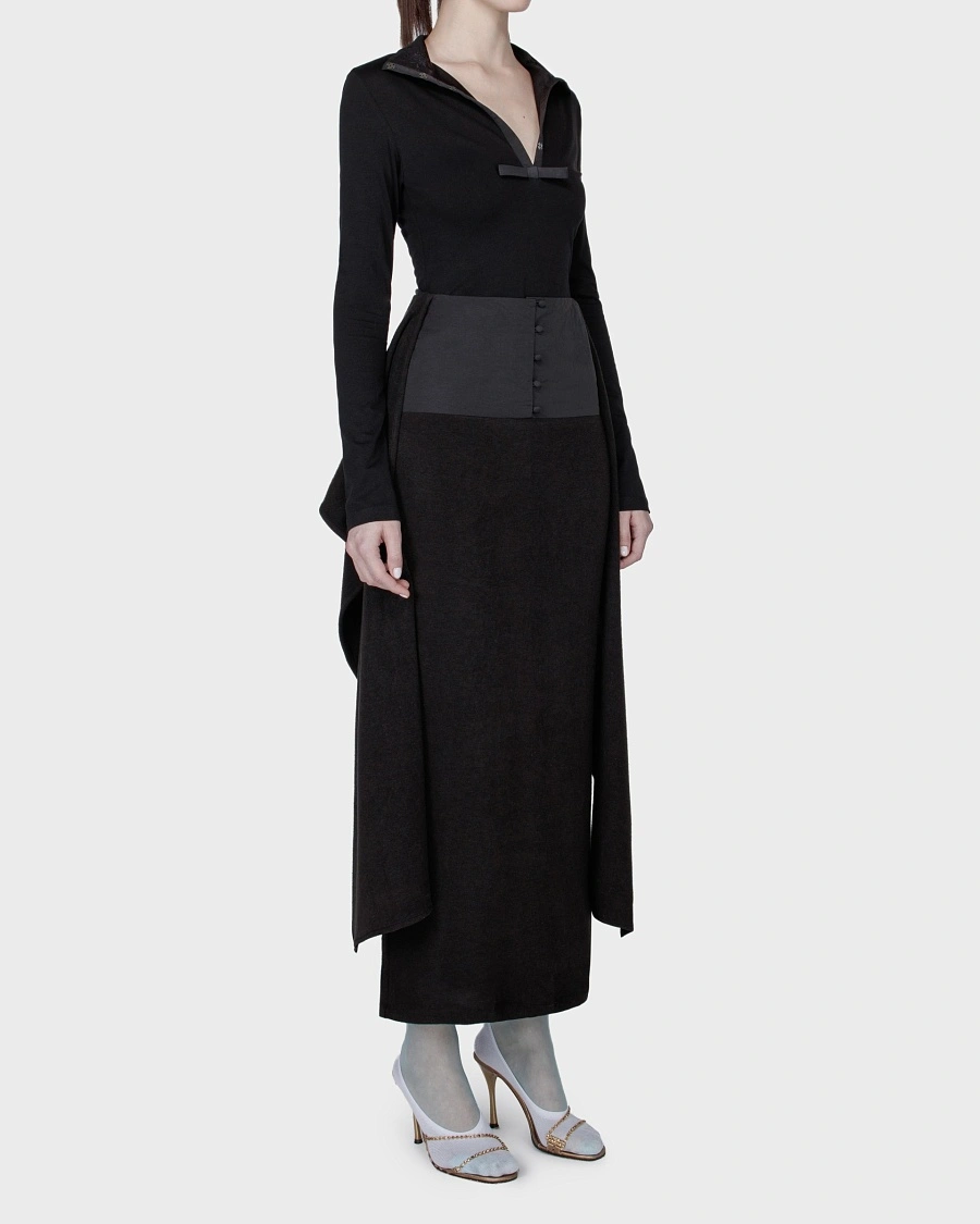 SHAWL SKIRT BLACK