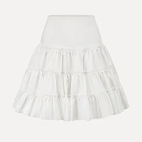 White layered short skirt