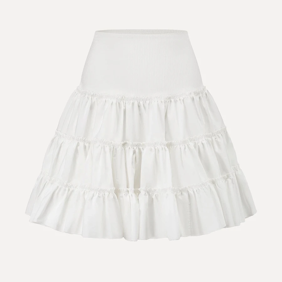 White layered short skirt
