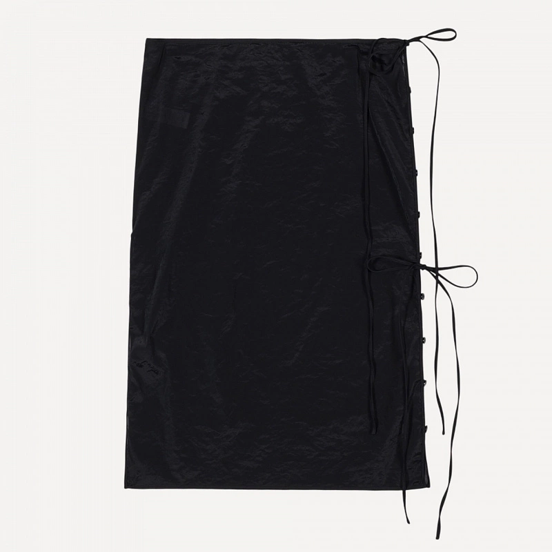 SEE-THROUGH BUTTON LOOP SKIRT