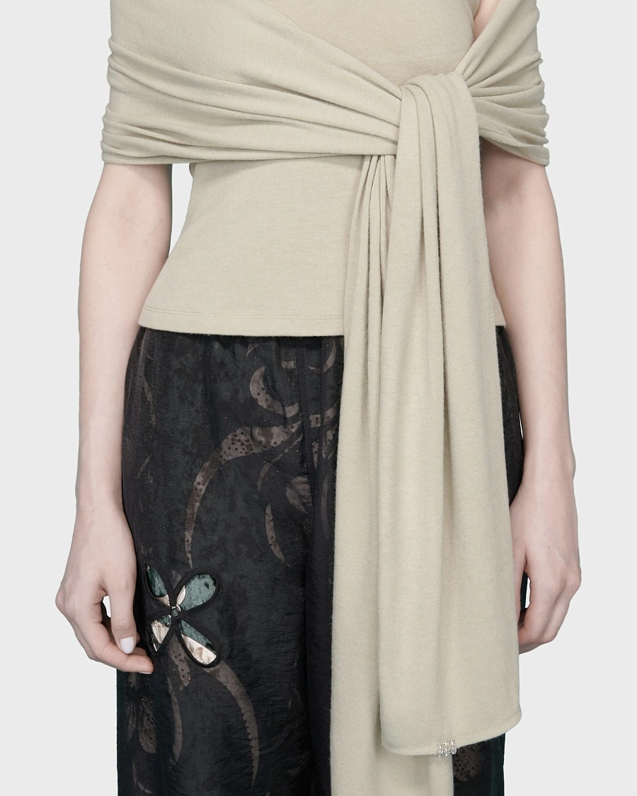 SHAWL TOP OLIVE