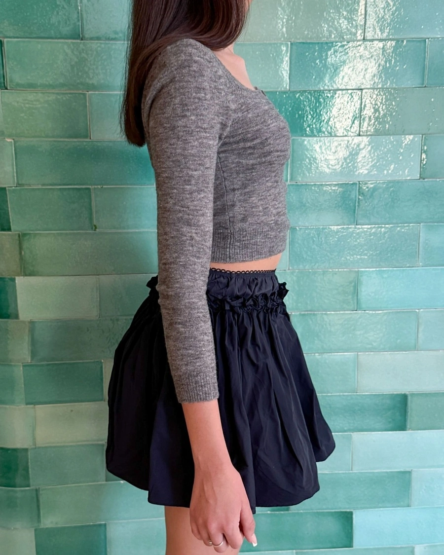 Hand-Sewn Floral Waist Short Skirt