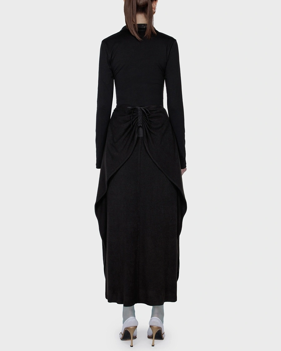 SHAWL SKIRT BLACK