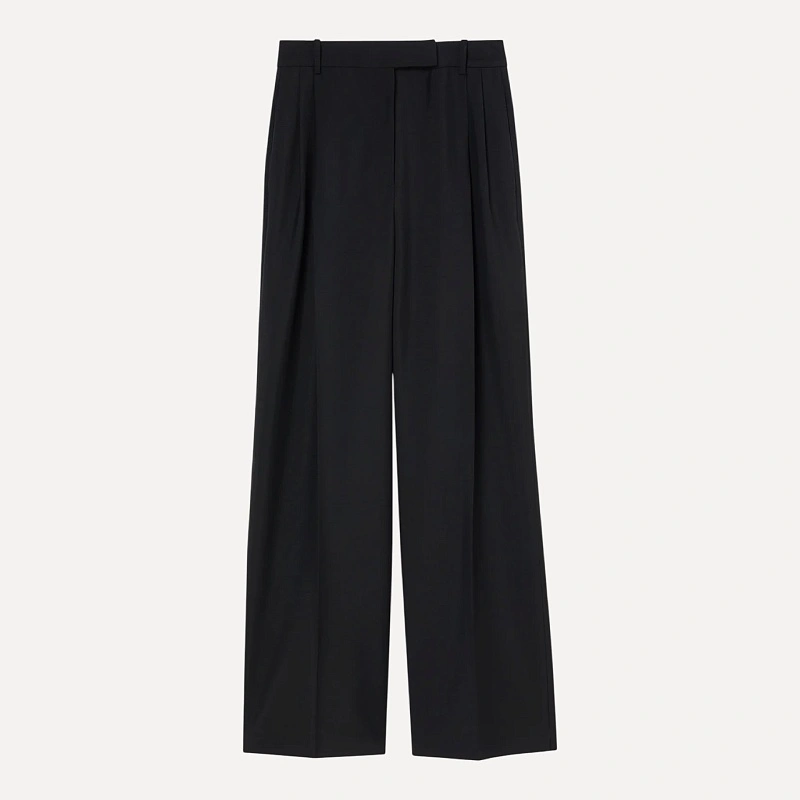 Mid-waist tailored trousers black