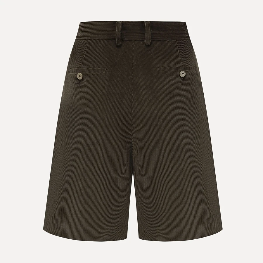 Dark green corduroy Bermuda shorts
