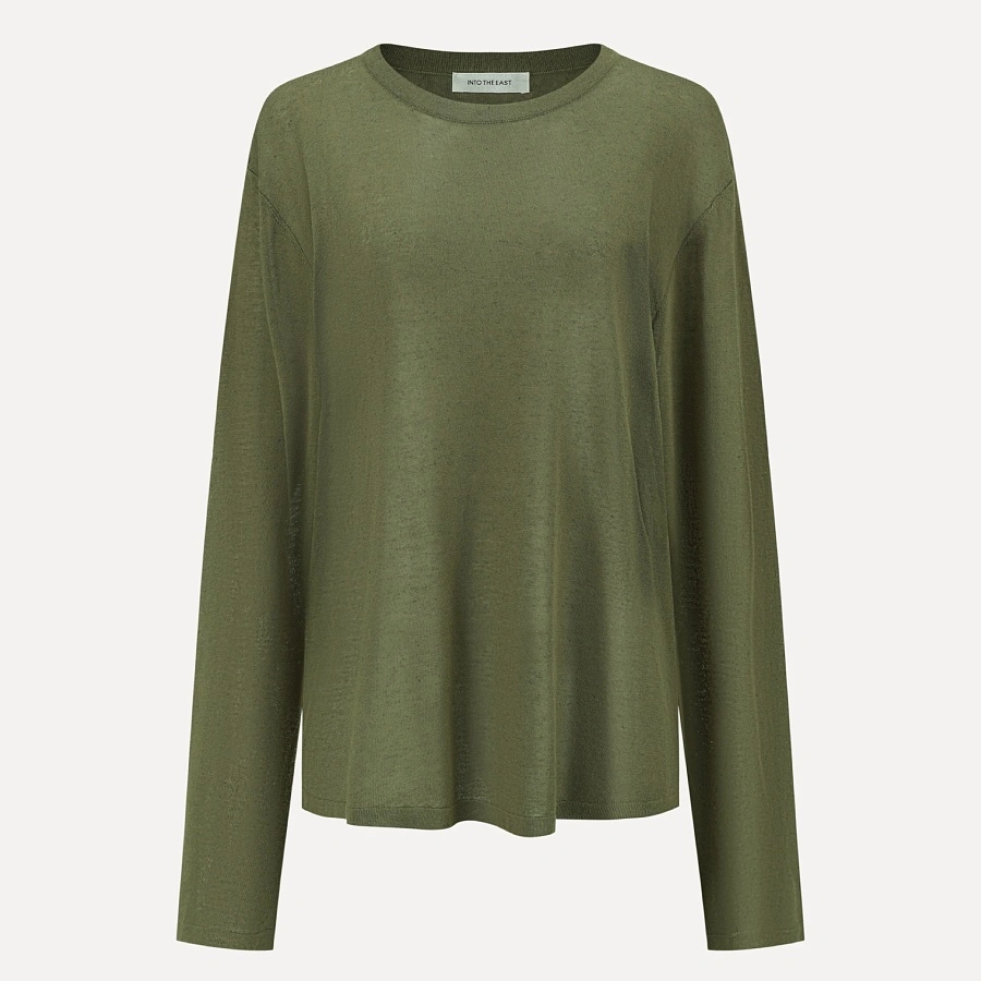 Green Knitted Long Sleeves Top