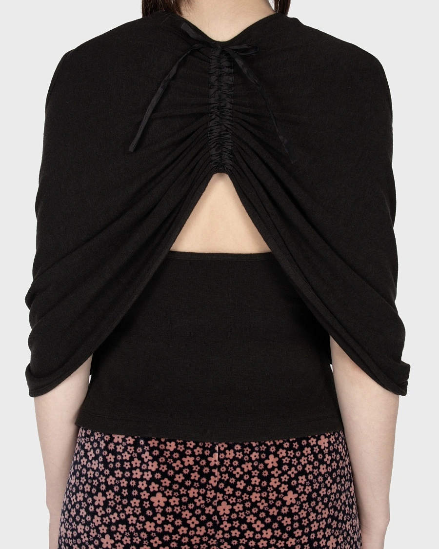 SHAWL TOP BLACK