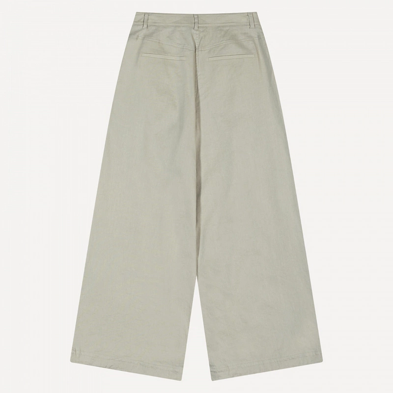 LINEN TUCK WIDE PANTS