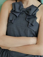 3D bow hanging neck dress