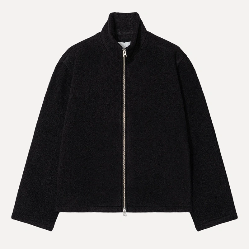 HAIRY BOUCLE ZIP SHIRT JACKET