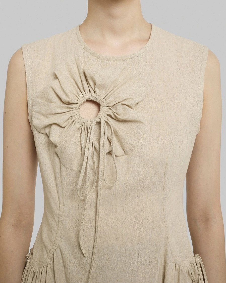 FLOWER LINEN DRESS