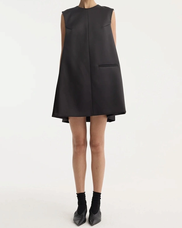 Sculptural cape dress