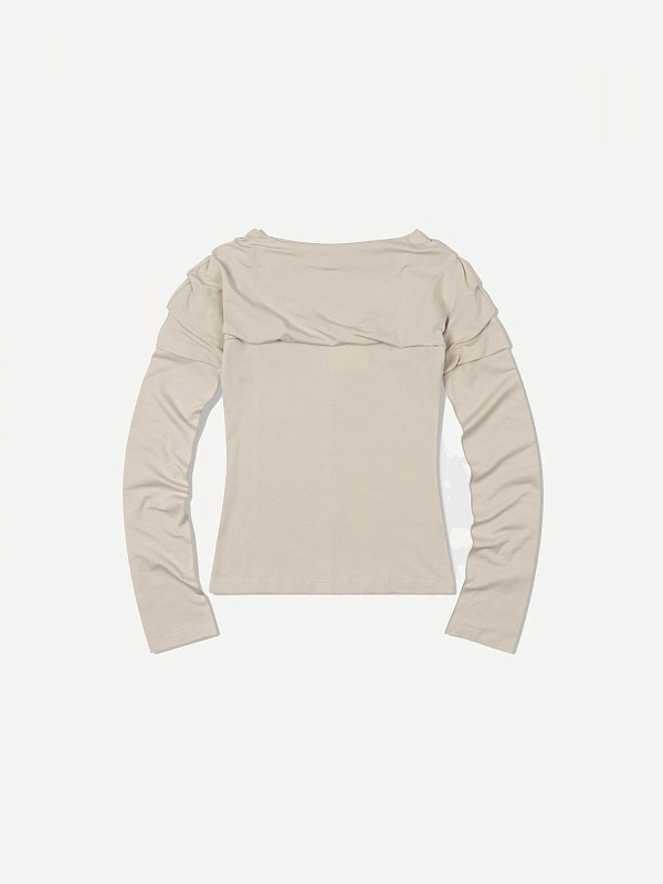 SHIRRING BOATNECK TOP
