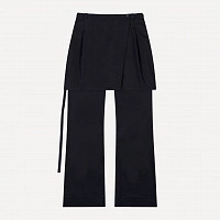 NEW LAYERED WRAP SKIRT PANTS NAVY