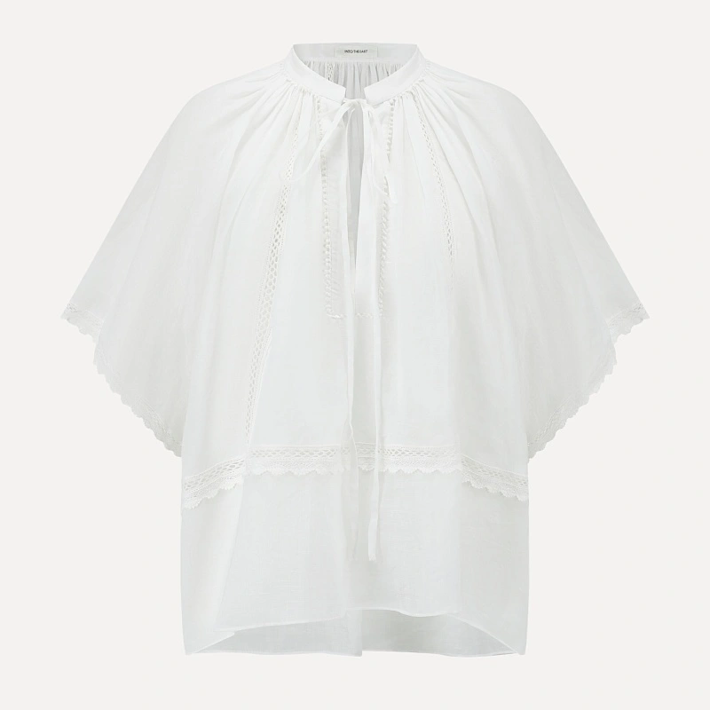 White Drop Sleeve Top
