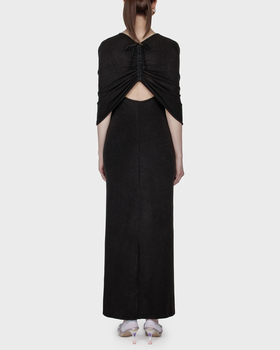 SHAWL DRESS BLACK