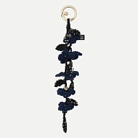 FLORAL KNITTED KEYCHAIN NAVY