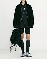 HAIRY BOUCLE ZIP SHIRT JACKET