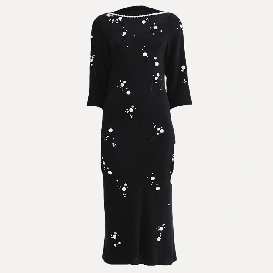 MIDI DRESS PEARL EMBROIDERED