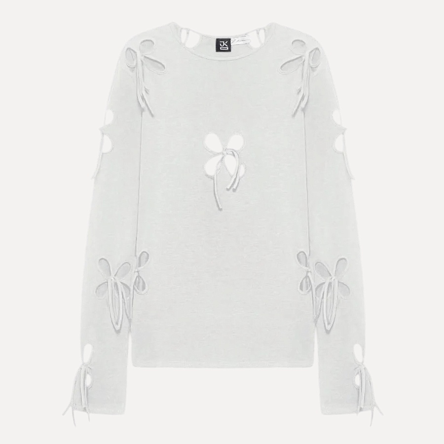 UNISEX PETAL LONG SLEEVE WHITE