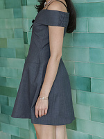 Curved one-shoulder dress