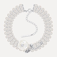 Ceramics Rose Layers Pearl Necklace