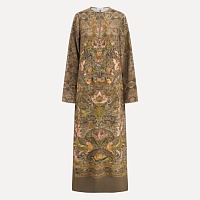 One-shoulder silk printed dress