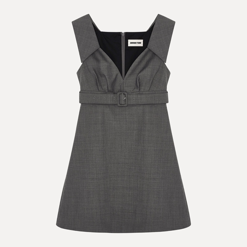 A-line lapel dress