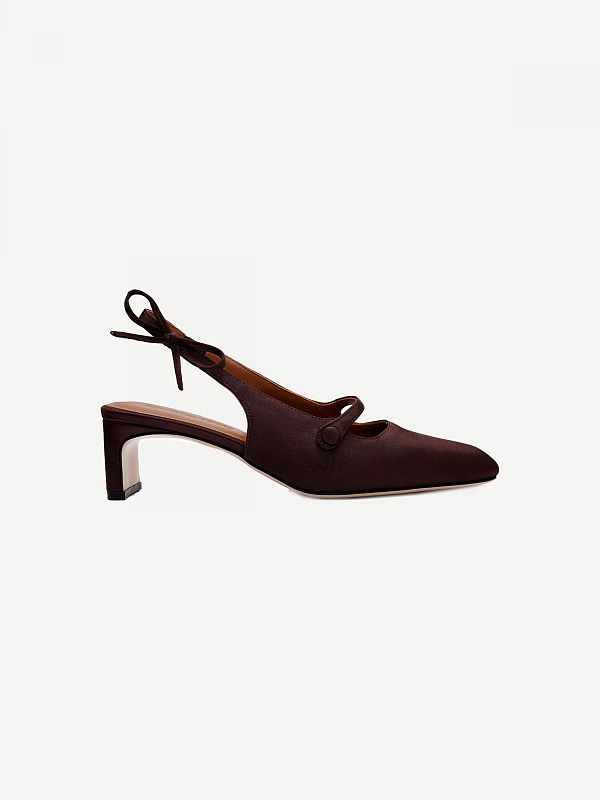 Side Bow Square Toe High Heels