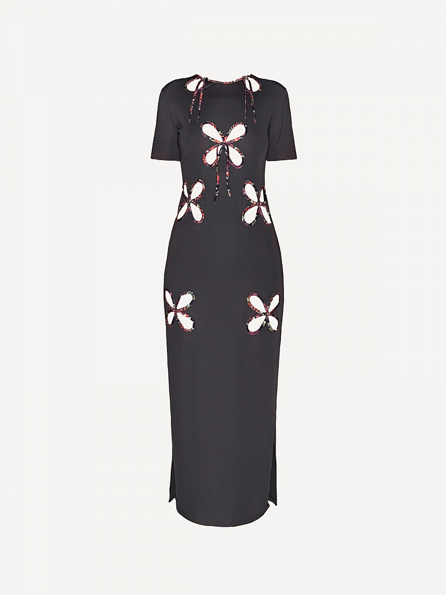 Petal dress with edged flowers