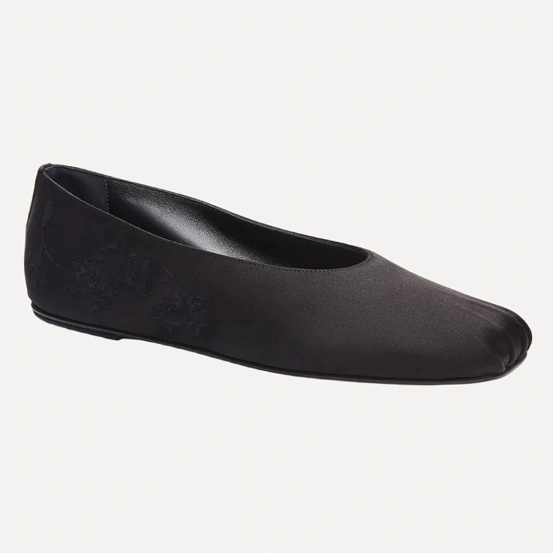 BALLET FLATS BLACK EMBROIDERY