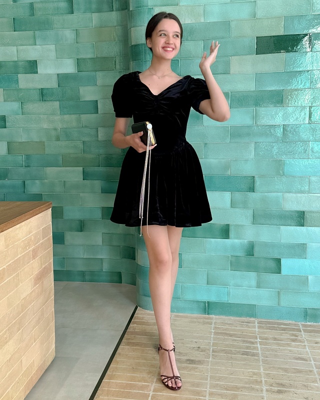 Smocked V-Neck Mini Dress