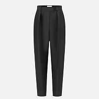 Black silk and wool 3D skinny pants