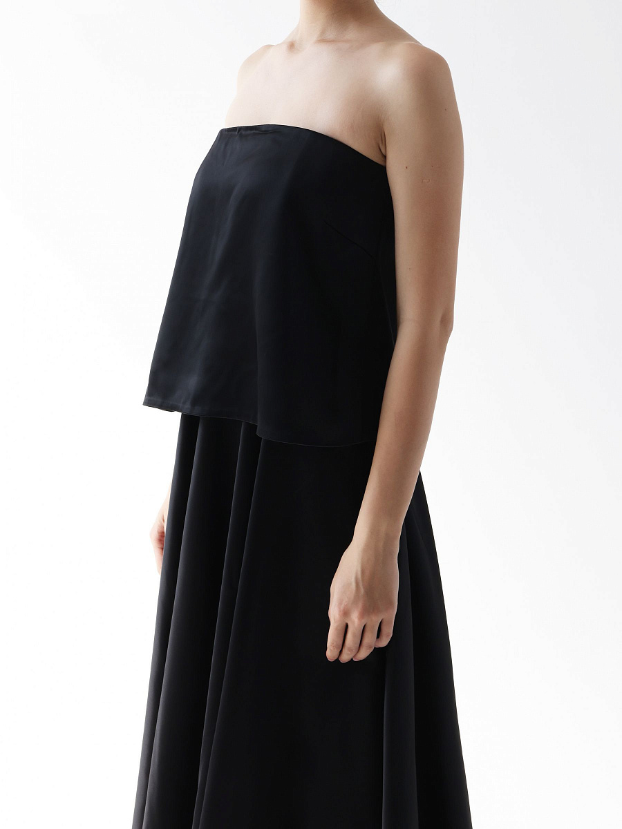 STRAPLESS FLOUNCE DRESS