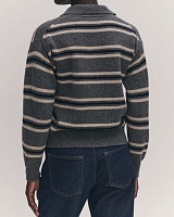 Edith Stripe Polo Shirt grey