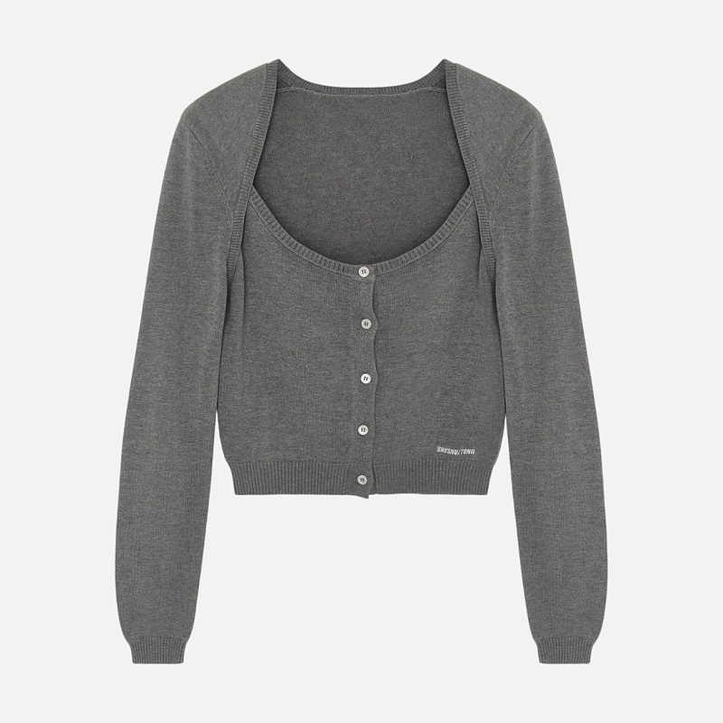 Knit cardigan (grey)