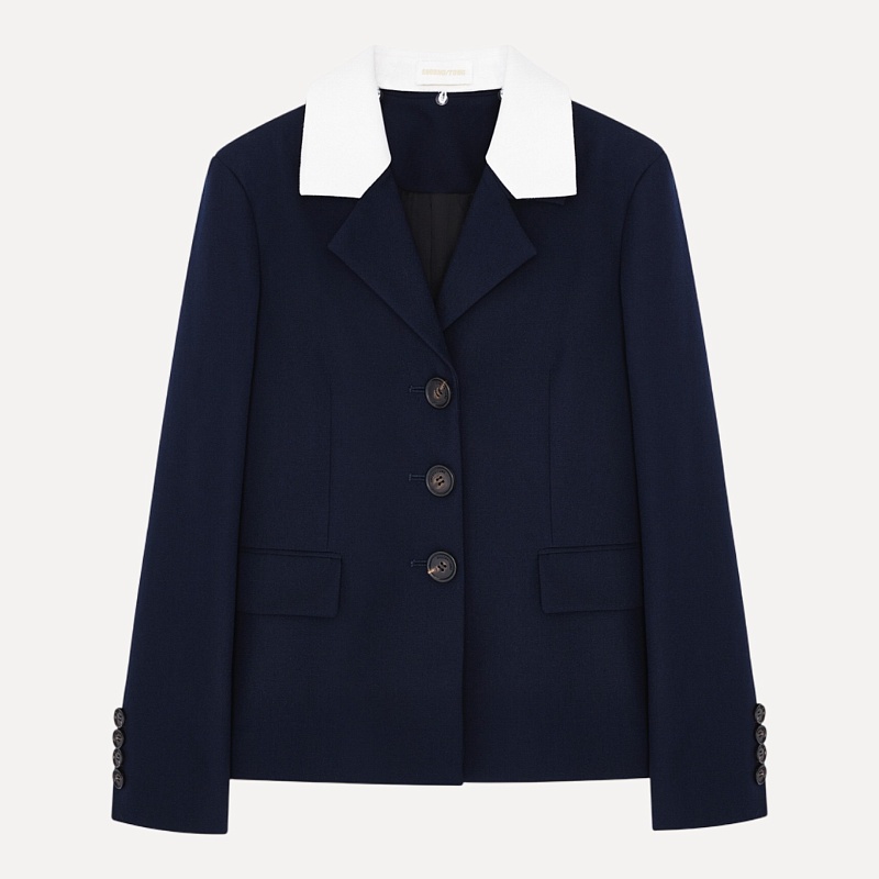 Color blocking lapel suit