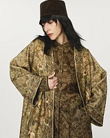 Mulberry silk double- sided printed long coat
