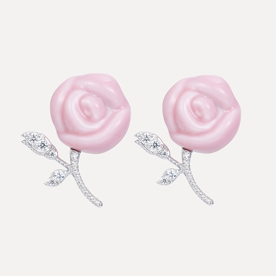 Ceramics Rose Earring