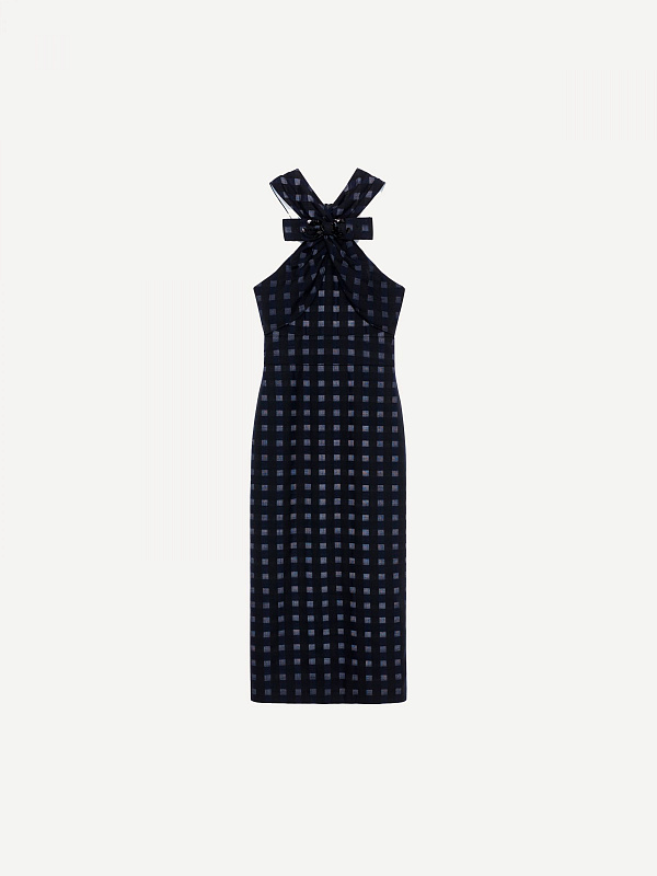 Crossover bow long dress