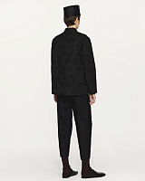 Black silk and wool 3D skinny pants