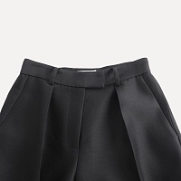 Black silk and wool 3D skinny pants