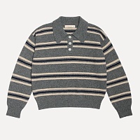 Edith Stripe Polo Shirt grey