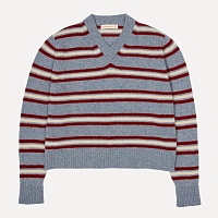 Shetland Stripe V-Neck