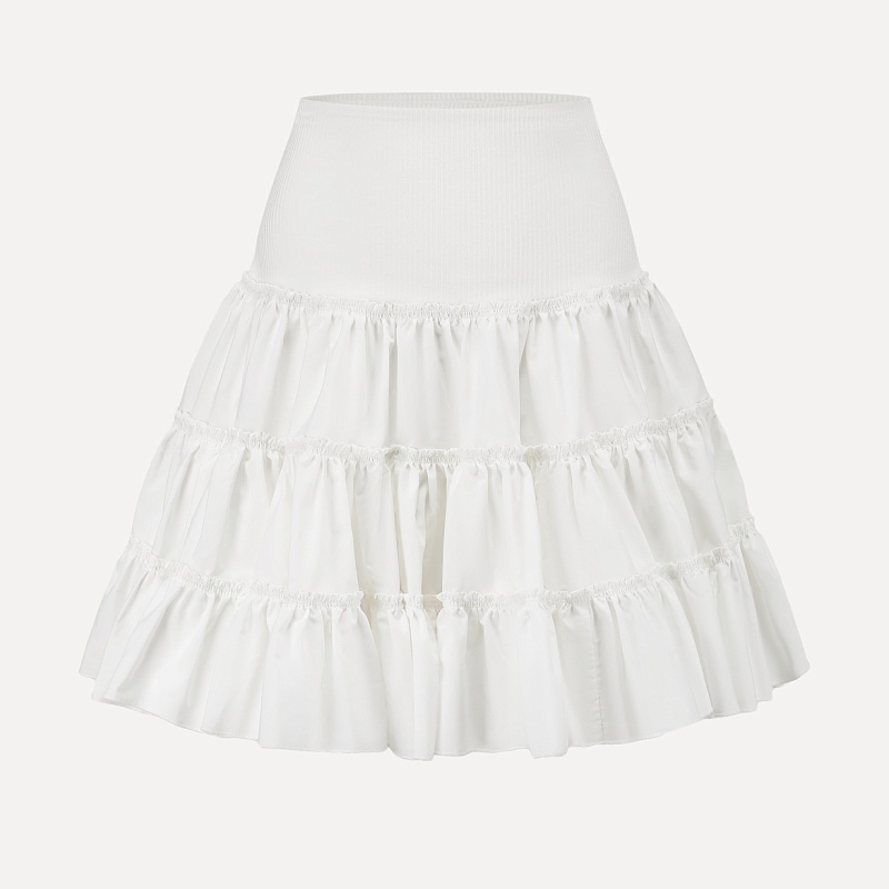 White layered short skirt