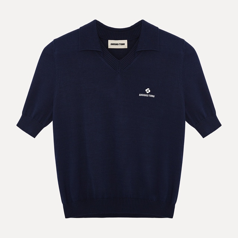 Polo knit top