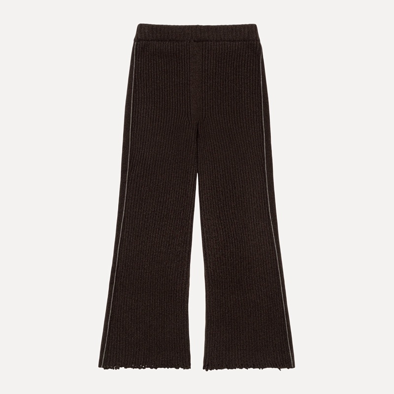 DAMAGED KNIT BOOT-CUT PANTS